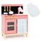 Play Kitchen for Kids Wooden Kitchen Playset with Door Curtain-Pink